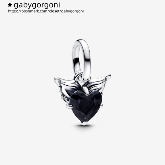 Pandora Winged Heart Mini Dangle Charm - Picture 1 of 6